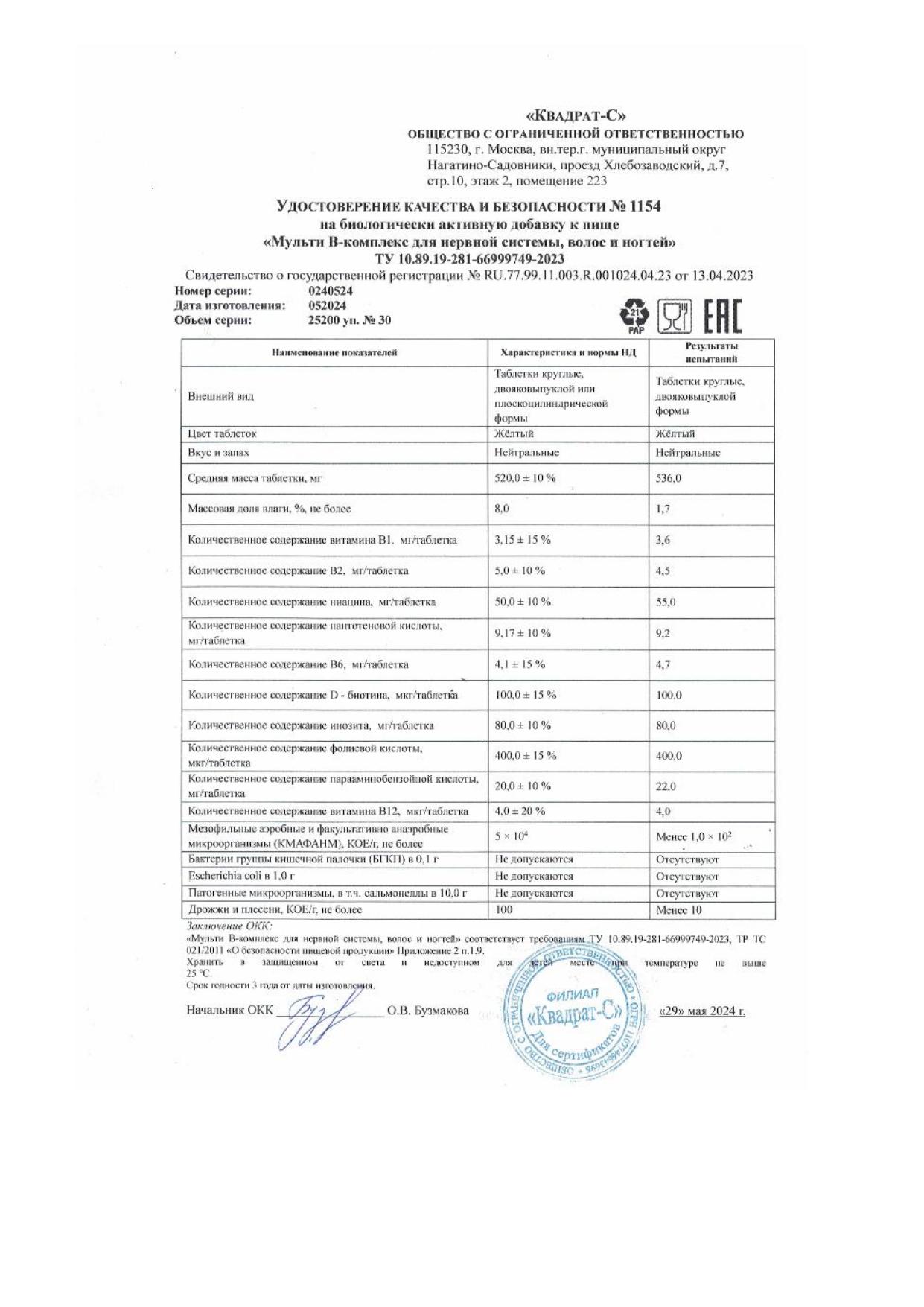 Паспорт №052024